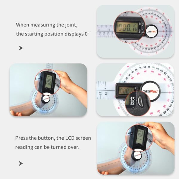 Goniometer : Professional Digital Orthopedic Goniometer with LCD Display