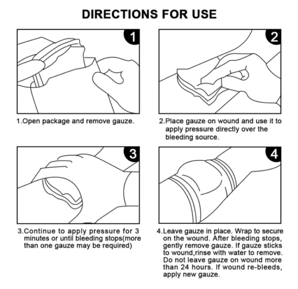 Kaolin Hemostatic Gauze for Wound Packing