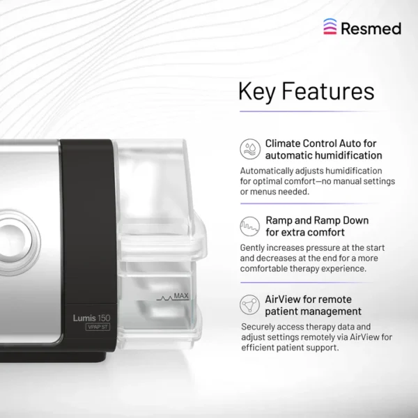 ResMed Lumis 150 VPAP ST-A BiPAP Ventilator with IntelligentAir™ Technology
