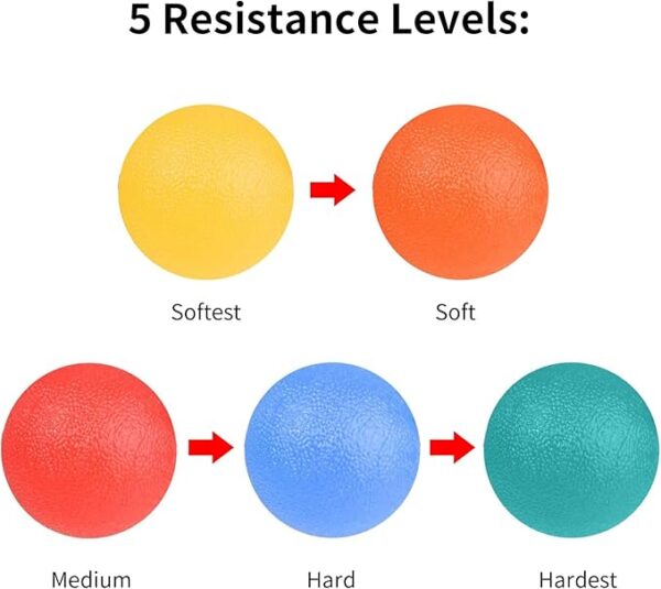 Silicone Stress Ball with wrist hanger set of 5pcs (2) Silicone Stress Ball Set 5pcs with Wrist Strap