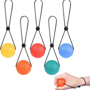 Silicone Stress Ball with wrist hanger set of 5pcs Silicone Stress Ball Set 5pcs with Wrist Strap