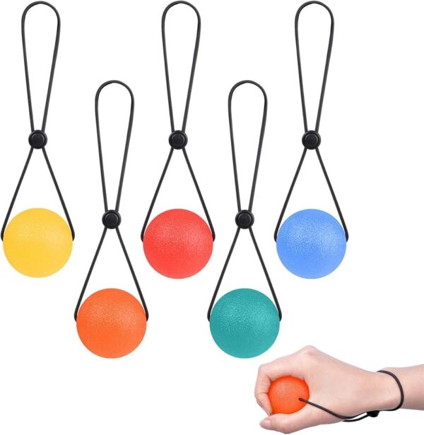 Silicone Stress Ball with wrist hanger set of 5pcs Silicone Stress Ball Set 5pcs with Wrist Strap