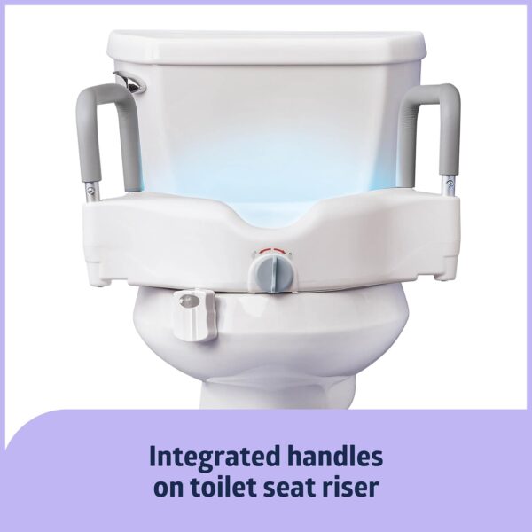 Raised Toilet Seat with Handles Adjustable Locking Toilet Seat Riser