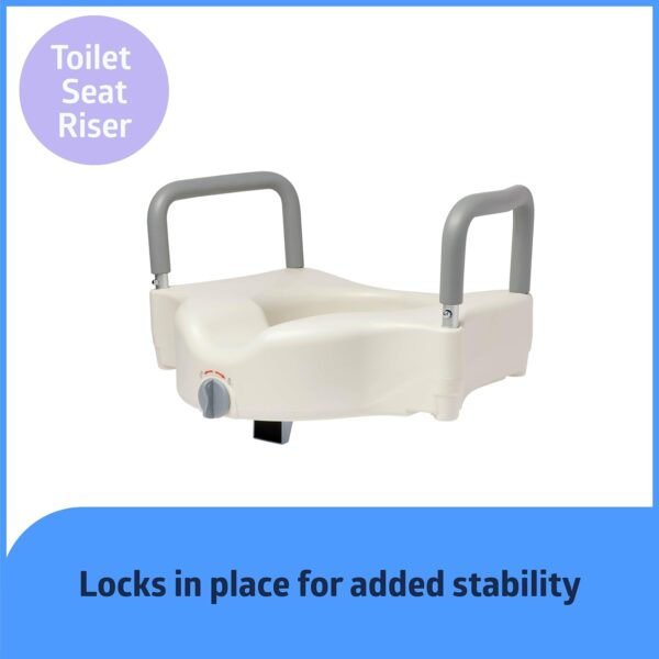 Raised Toilet Seat with Handles Adjustable Locking Toilet Seat Riser