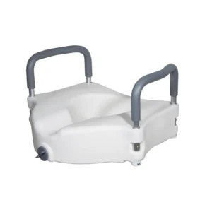 Raised Toilet Seat with Handles Adjustable Locking Toilet Seat Riser
