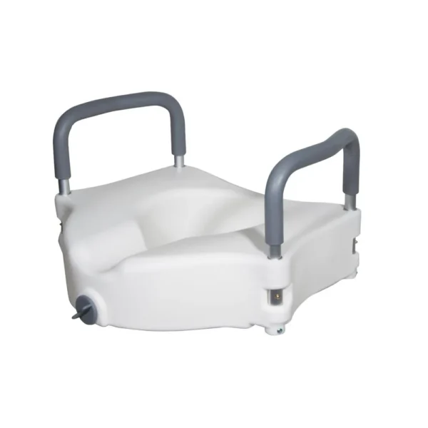 Raised Toilet Seat with Handles Adjustable Locking Toilet Seat Riser