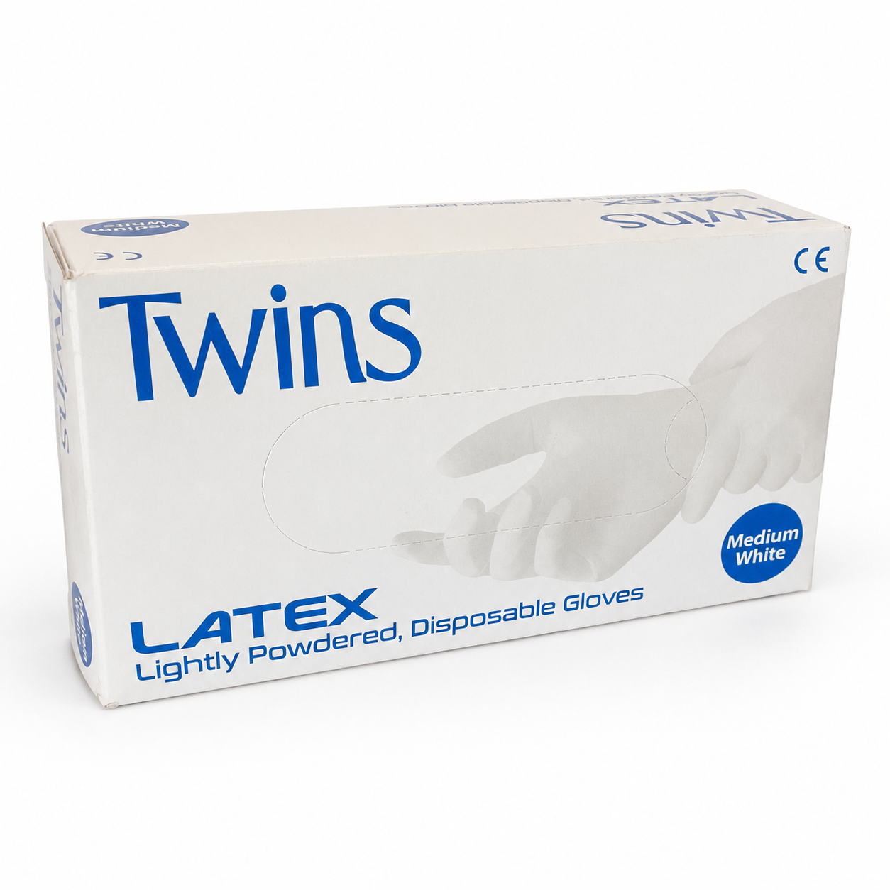 Gloves : Twins Latex White Gloves Powdered Medical Grade 100pcs