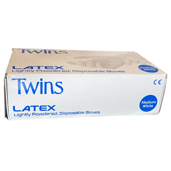 Twins Latex White Gloves Powdered Medical Grade 100pcs Gloves : Twins Latex White Gloves Powdered Medical Grade 100pcs