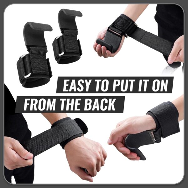 Weight Lifting Hooks with Wrist Support for Gym & Rehabilitation