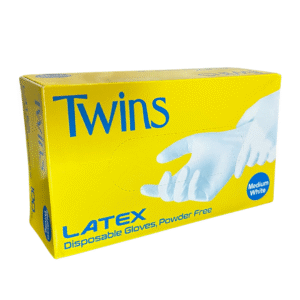 Gloves : Twins Latex White Gloves Powder Free Medical Grade 100pcs