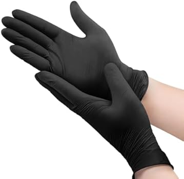 Gloves: Twins Black Nitrile Gloves Powder Free (100pcs)