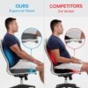 Memory Foam Seat Cushion Gel Enhanced Orthopedic Coccyx Pad