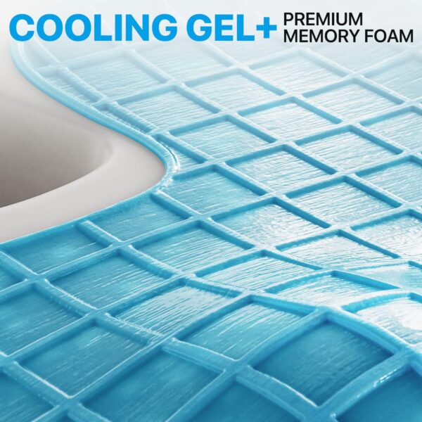 Memory Foam Seat Cushion Gel Enhanced Orthopedic Coccyx Pad